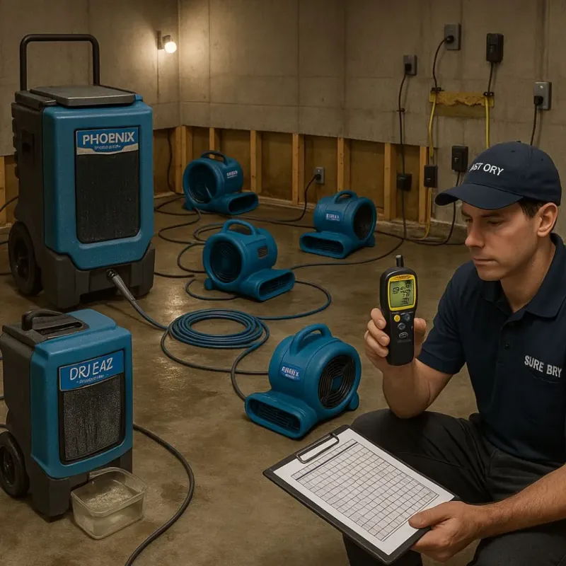 Structural Drying and Dehumidification process in New Tazewell, TN